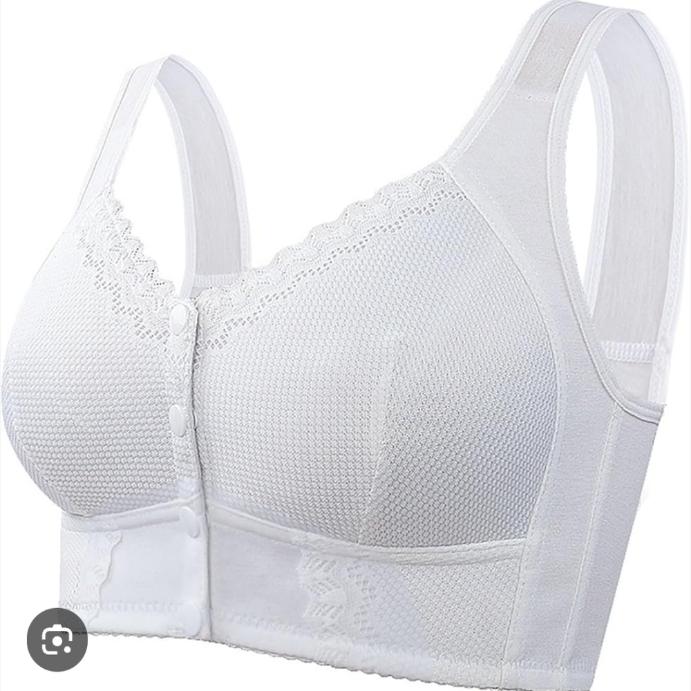 White Front Closure Bra By Moona